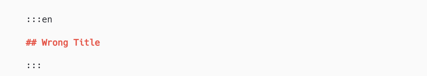 Wrong Title Syntax - Light